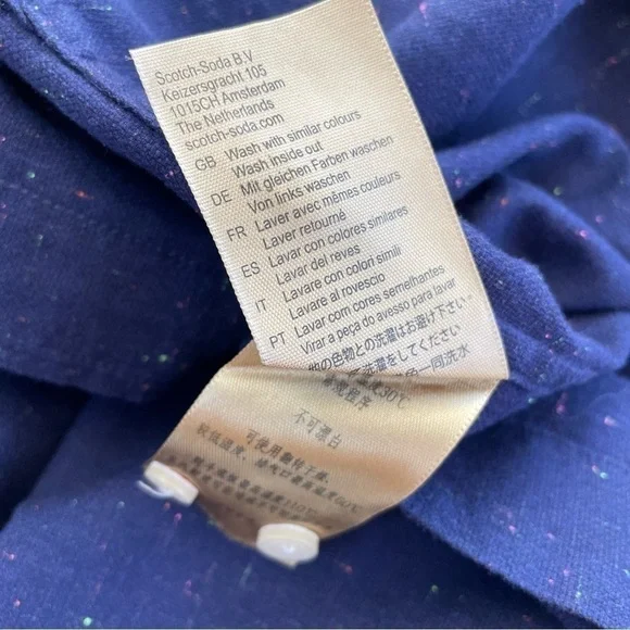 Scotch & Soda Men's Navy Neon Colors Button Down Shirt Size XXL - Picture 9 of 9